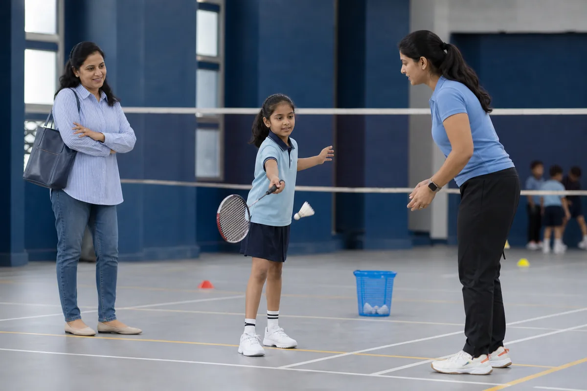Extracurricular activities for children during badminton trial