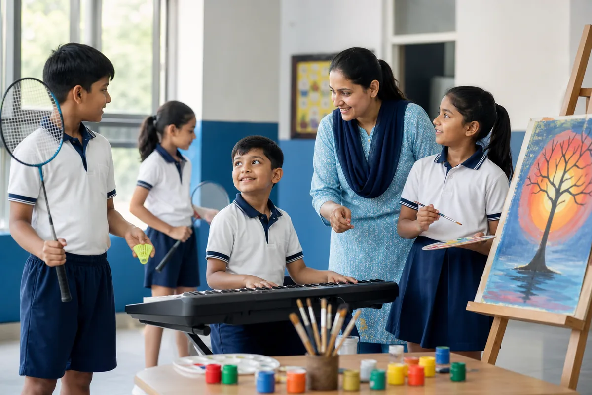 Extracurricular activities for children at an Indian school