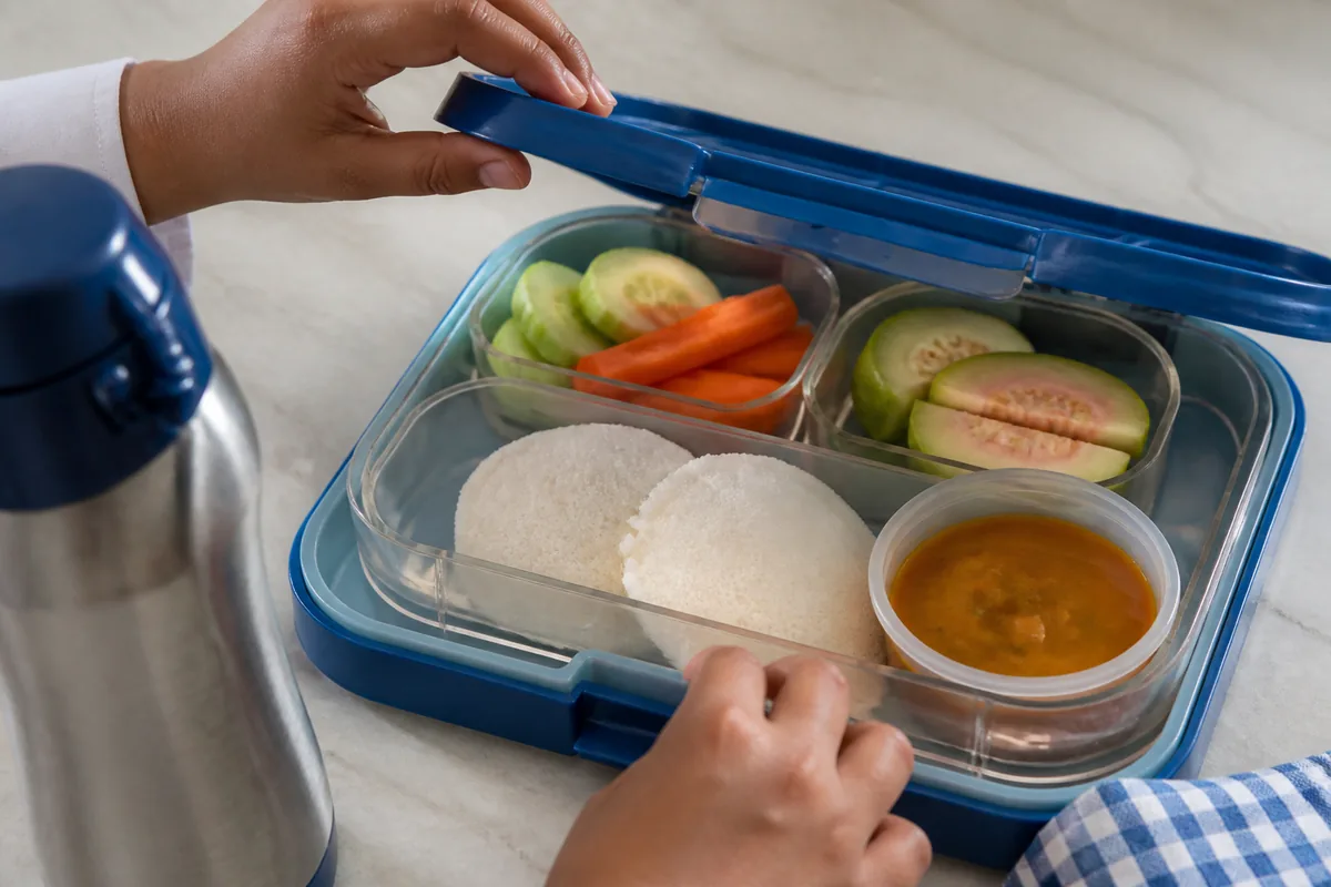 Healthy lunch box ideas for school in a balanced Indian tiffin