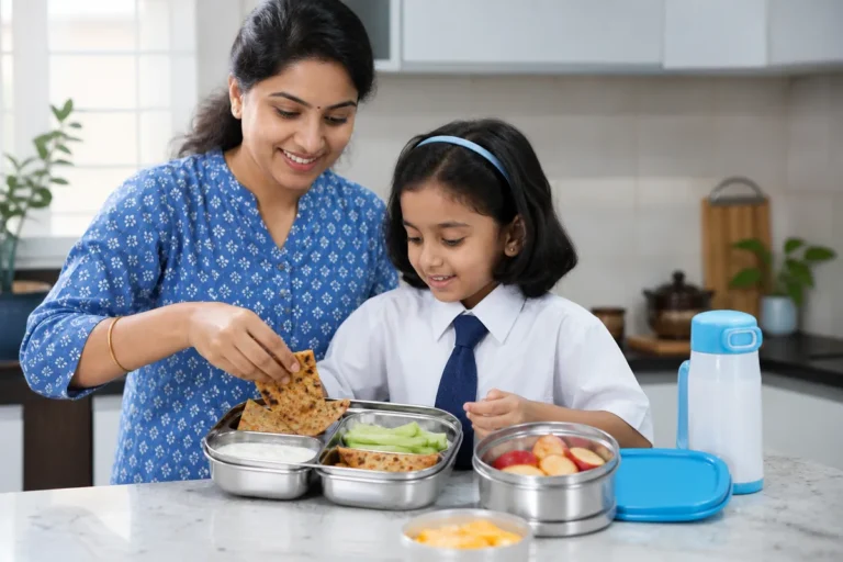 Healthy lunch box ideas for school with balanced Indian foods