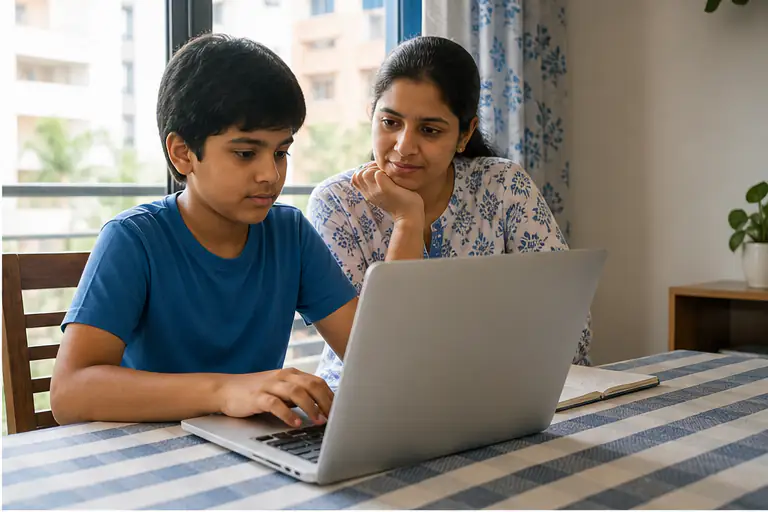 Parent supports purposeful educational screen use through co-viewing