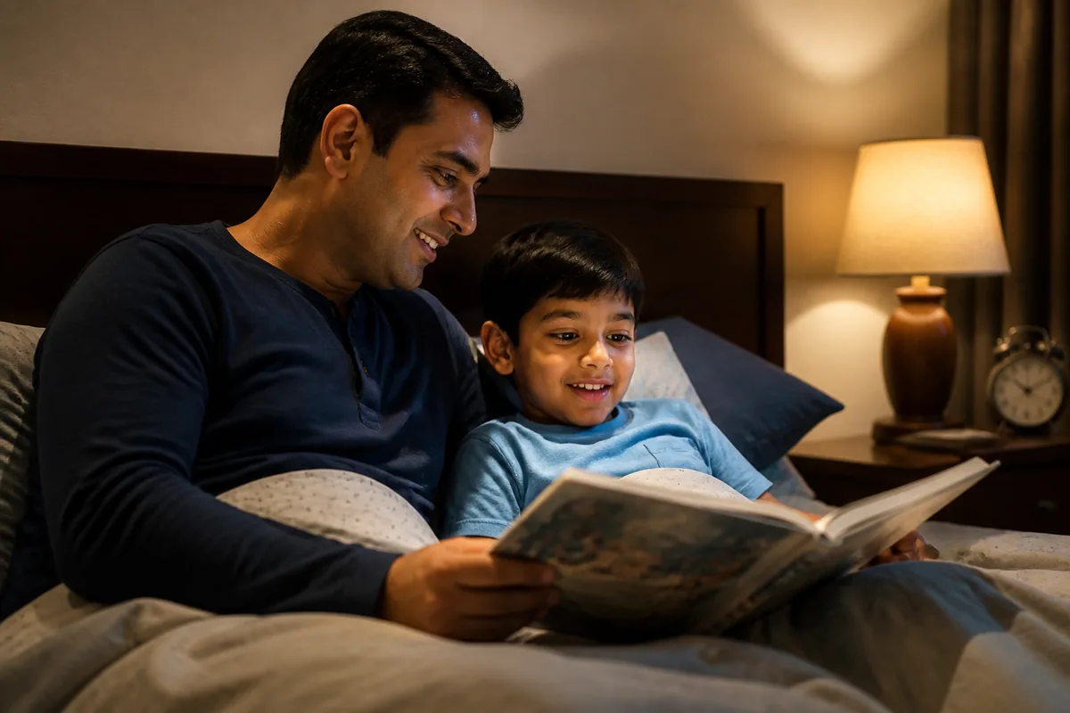 Sleep schedule for school children with bedtime reading